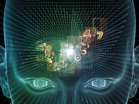 Toward Digital thought 库存插图