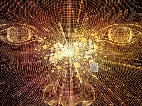 Toward Digital thought 库存插图