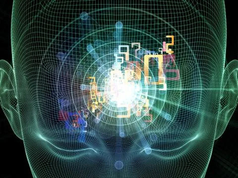 Toward Digital Thought Stock Illustration