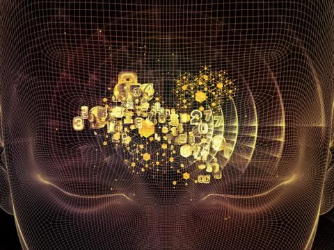 Toward Digital Thought Stock Illustration