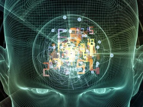 Toward Digital Thought Stock Illustration