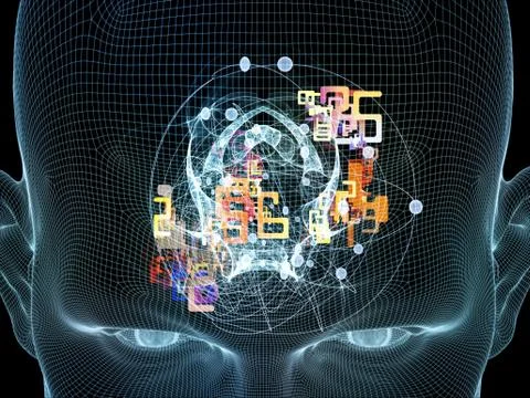 Toward Digital Thought Stock Illustration