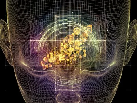 Toward Digital Thought Stock Illustration
