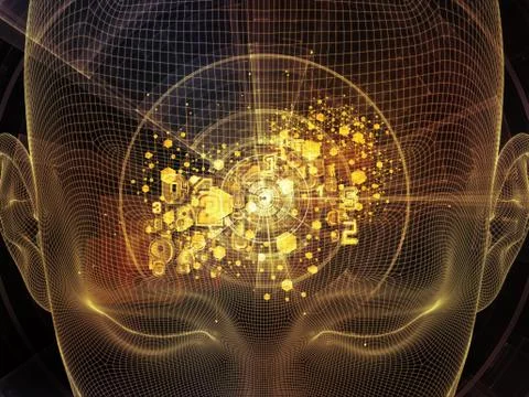 Toward Digital Thought Stock Illustration