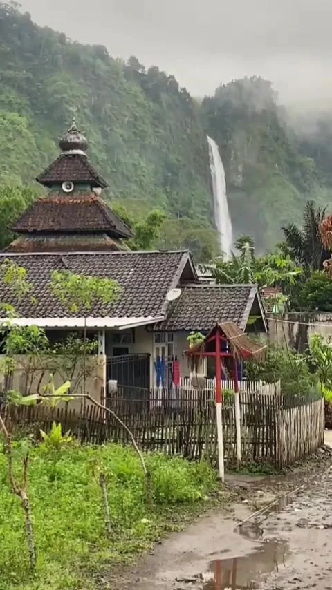 Towards the beautiful waterfall Stock Footage 308272432