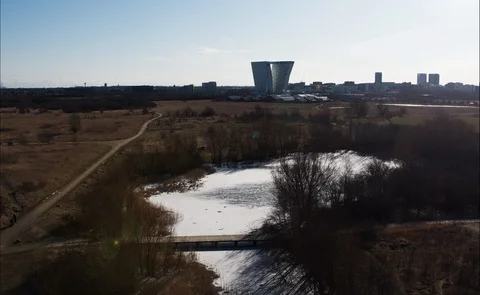 Towards bella sky Stock Footage 93259664