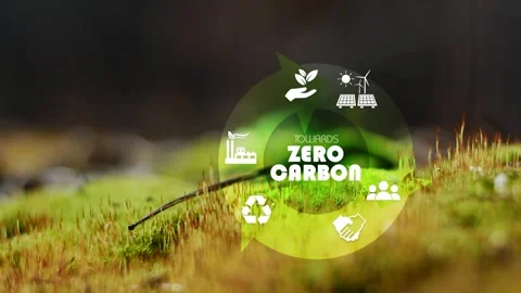 Towards zero carbon,Net zero emissions , carbon neutral concept. Net zero gr Stock Footage 271245615