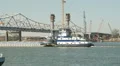 Towboat Approaches Louisville Downtown Bridge Construction 1 HD Footage