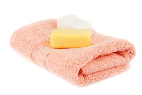 Towel and soaps Stock Photos