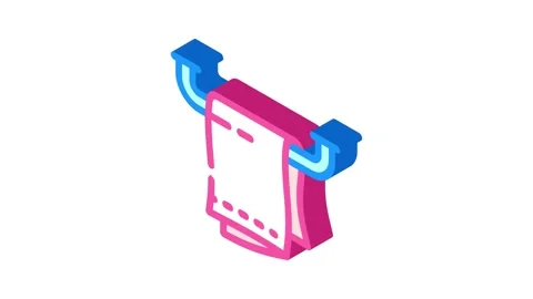 Towel bathroom interior isometric icon animation Stock Footage 327293917