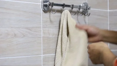Towel dry in the bathroom Stock Footage 102862991