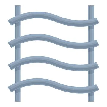 Towel dryer waves design icon cartoon vector. Rope hanger Stock Illustration