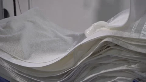 Towel edge sewing machine Stock Footage 245491230