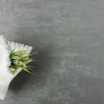 A towel on gray background Stock Photos