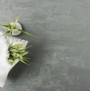 A towel on gray background Stock Photos