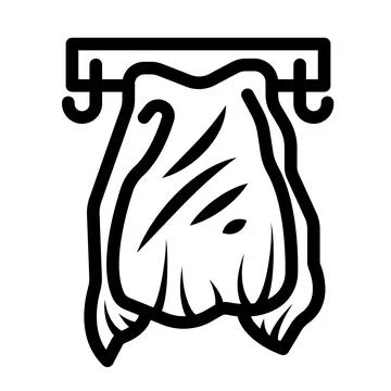 Towel hanging on wall hook vector icon illustration Stock Illustration