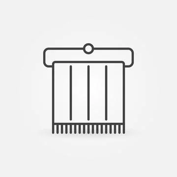 Towel on Holder vector concept icon in outline style Stock Illustration