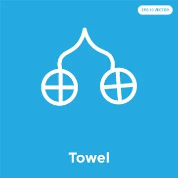 Towel icon isolated on blue background Free Stock Illustration