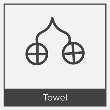 Towel icon isolated on white background Free Stock Illustration