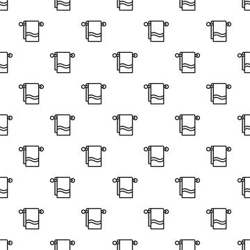 Towel on rack seamless pattern bathroom hygiene concept Stock Illustration