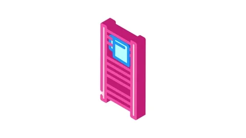 Towel rail bathroom interior isometric icon animation Stock Footage 327293902