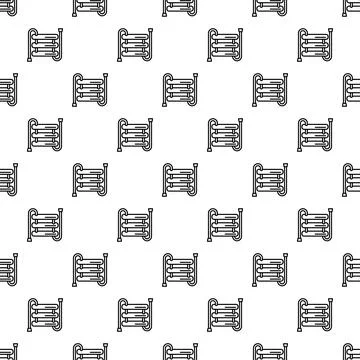 Towel rail radiator heating elements seamless pattern Illustrazione stock