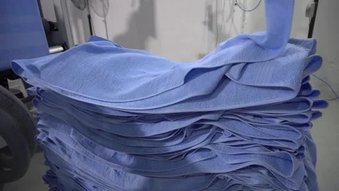 Towel sewing machine Stock Footage 245493707