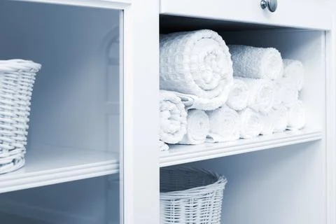 Towel on a shelf Stock Photos