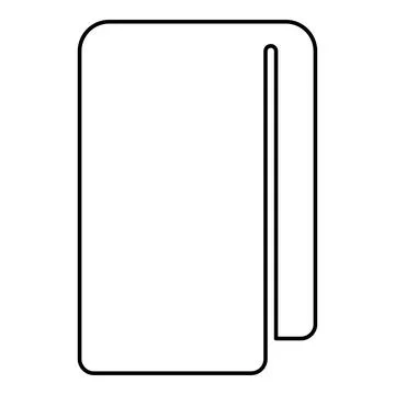 Towel stack of folded bath napkin contour outline line icon black color vec.. Stock Illustration