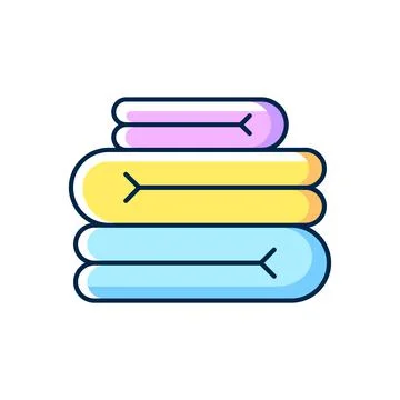 Towel stack RGB color icon 스톡 일러스트