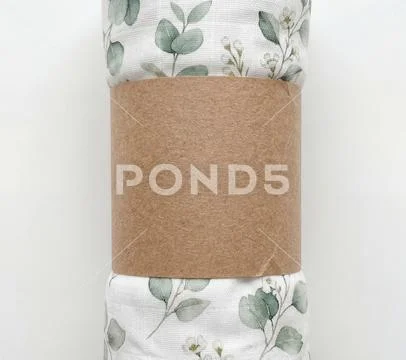 Towel strap packaging mockup, close-up view PSD Template