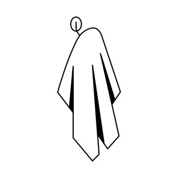 Towel on a wall hook pictogram vector illustration. Stock Illustration