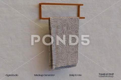 Towel on Wall Mockup PSD Template