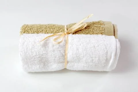 Towels for face isolated on white background Stock Photos