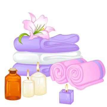Towels spa object Stock Illustration