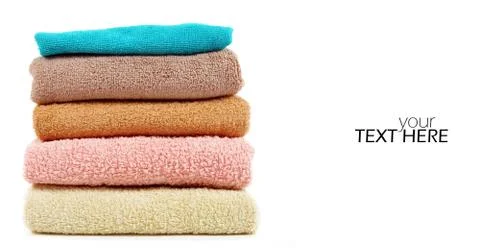 Towels stack with the copy space Stock-Fotos