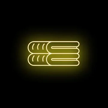 Towels stack neon glow line icon Illustrazione stock