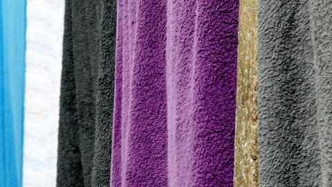 Towels on a washing line. Stock Footage 90707151
