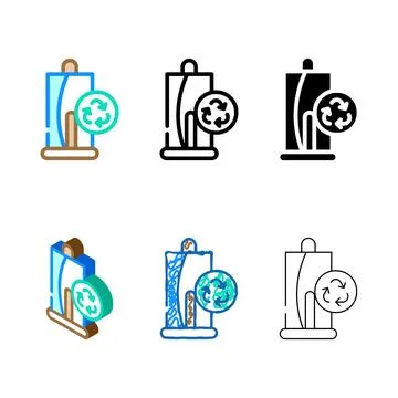Towels zero waste color set icon vector Stock Illustration