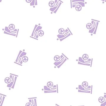 Towels zero waste glyph vector seamless pattern Stock Illustration