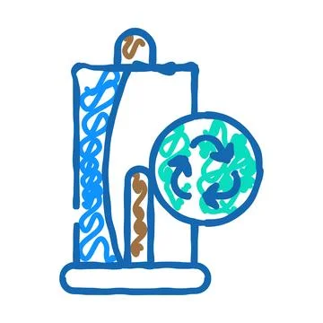 Towels zero waste icon doodle illustration Stock Illustration