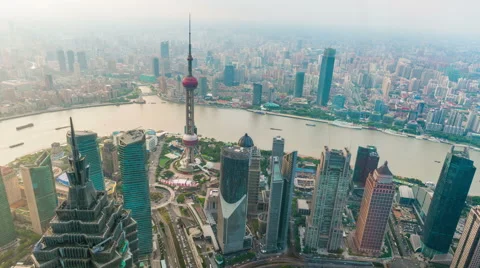 Tower 470 meter the Oriental Pearl is one of Shanghai's tallest buildings Stock Footage 57244294