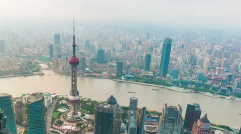 Tower 470 meter the Oriental Pearl is one of Shanghai's tallest buildings Video stock 57245674