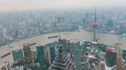 Tower 470 meter the Oriental Pearl is one of Shanghai's tallest buildings Stock Footage 57408398