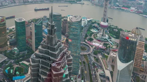 Tower 470 meter the Oriental Pearl is one of Shanghai's tallest buildings Vídeos de archivo 57410250
