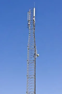 Tower with aerials of cellular Stock Photos