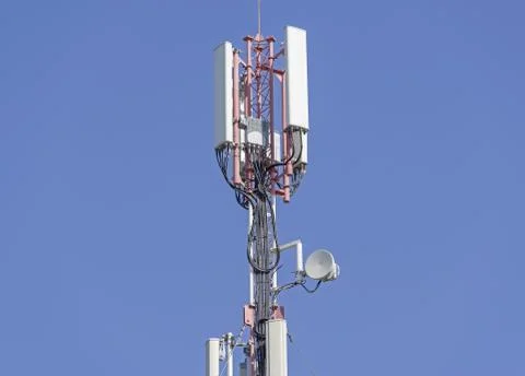 Tower with aerials of cellular Stock Photos