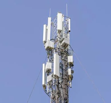 Tower with aerials of cellular Stock Photos