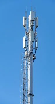 Tower with aerials of cellular Stock Photos