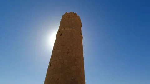 Tower in all its glory in the historic Ribat/Fortress, Sousse, Tunisia Stock Footage 252980131